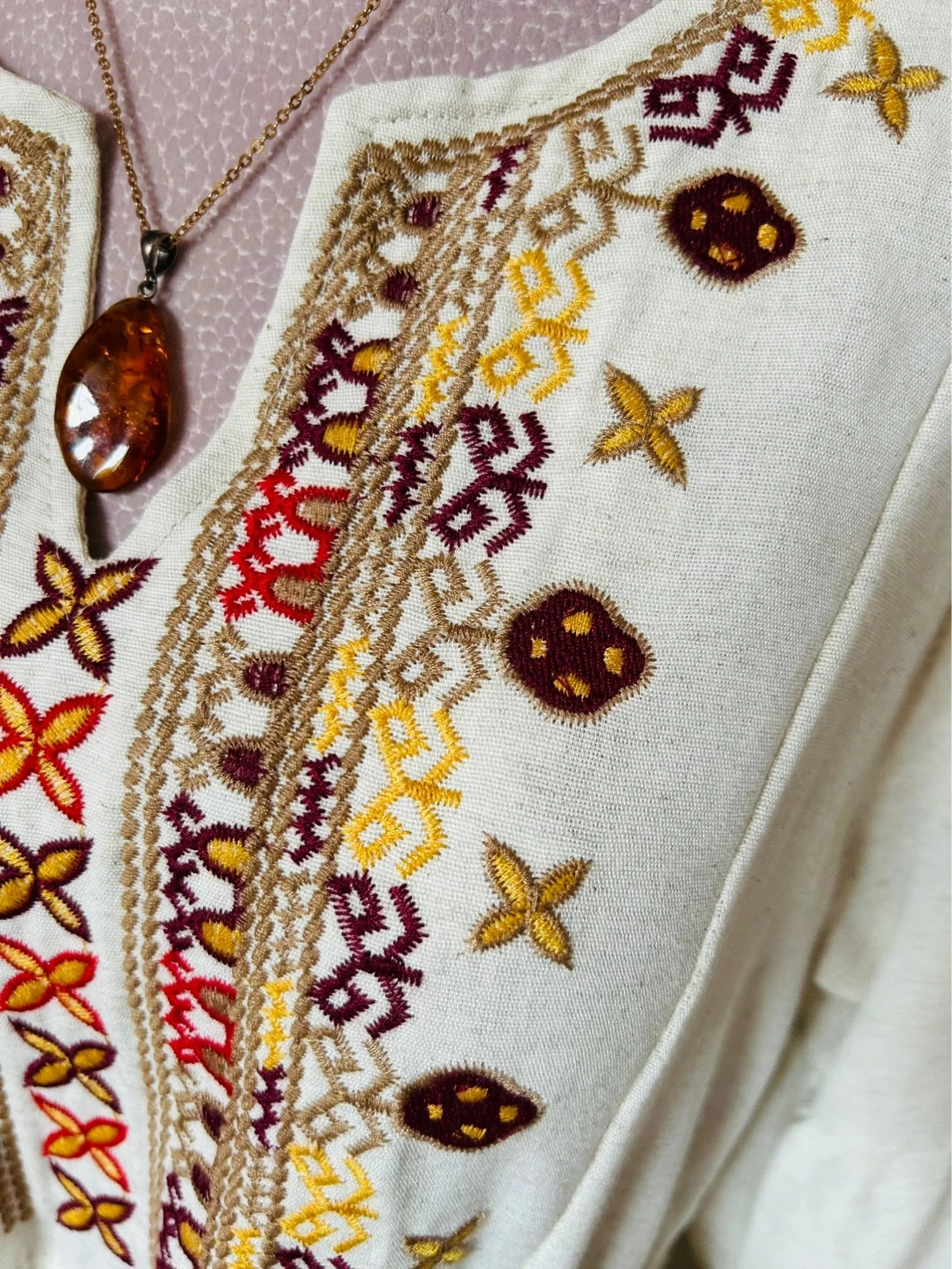 🧿🌿Vestido Bohème Folk Bordado de Istambul • Turkish Embroidered Maxi Dress S/36🌿🧿 – photo 16